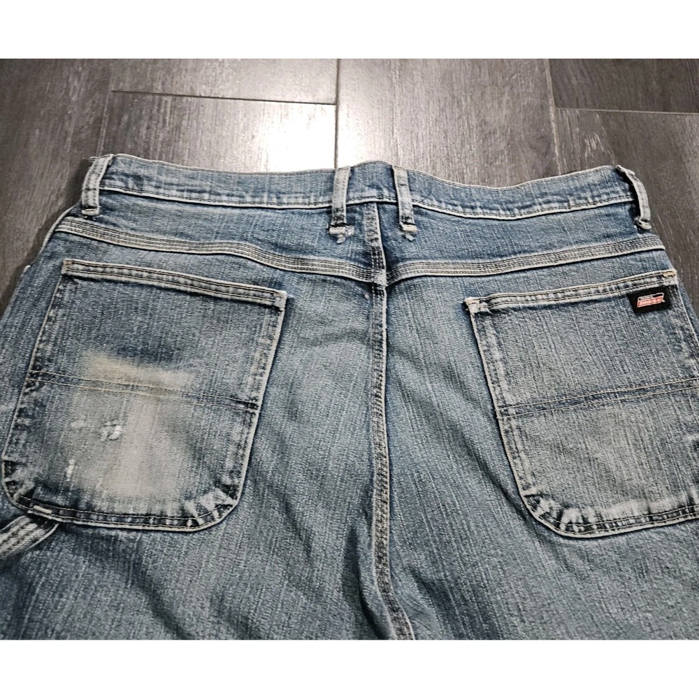 VTG Dickies Carpenter Jeans Men 36x33 Blue Distressed Faded‎ Stain Grunge Y2K